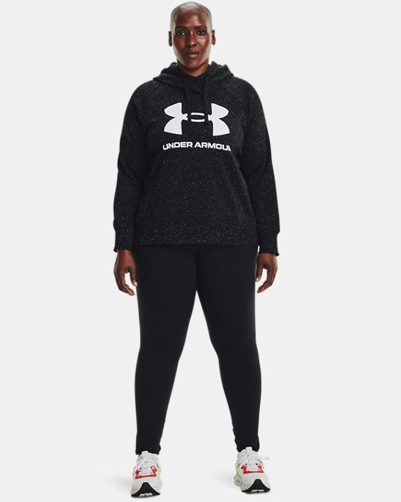 Sweat à capuche avec logo UA Rival Fleece pour femme, Black, pdpMainDesktop image number 2